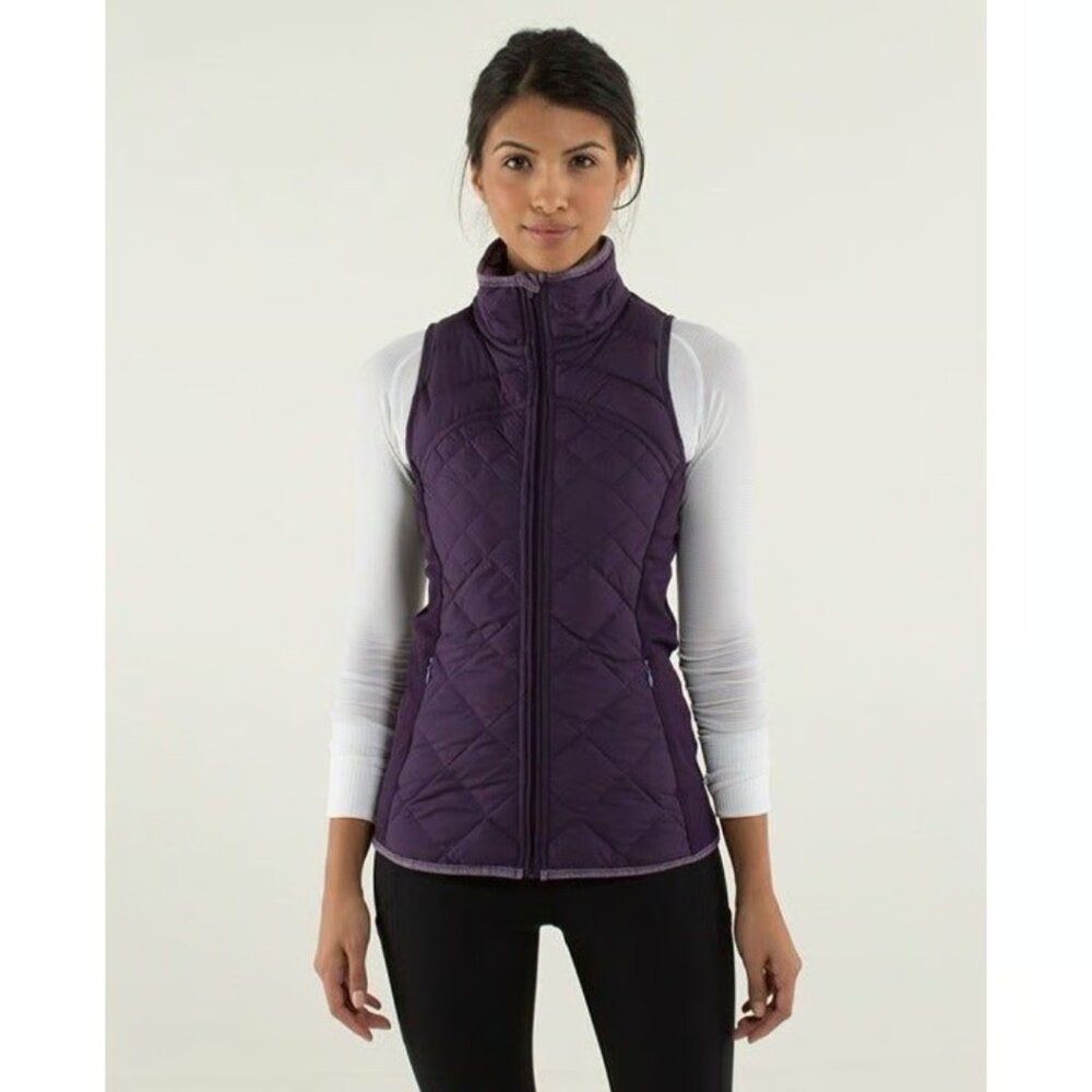 Lululemon Women's‎ Purple Fluff Off Goose Down Quilted Puffer Vest Size 6